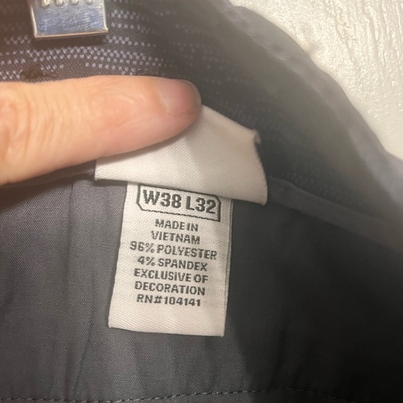 Slazenger Golf Pants Mens 38x32 Dark Gray Chino Flat Front Straight Casual - Picture 7 of 8